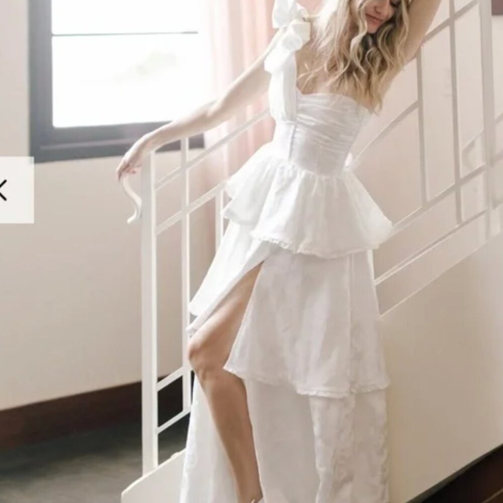 VChapman The Grace Dress in Vanilla Macaron White maxi Dress